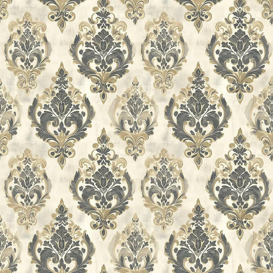 Gilded Slate Manor Damask