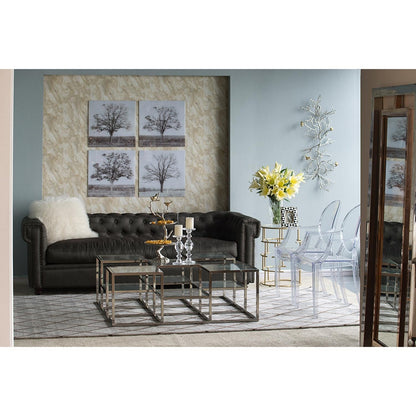 44" Silver And Gold Aluminum Branches And Birds Hanging Dimensional | Kitchen + Metal