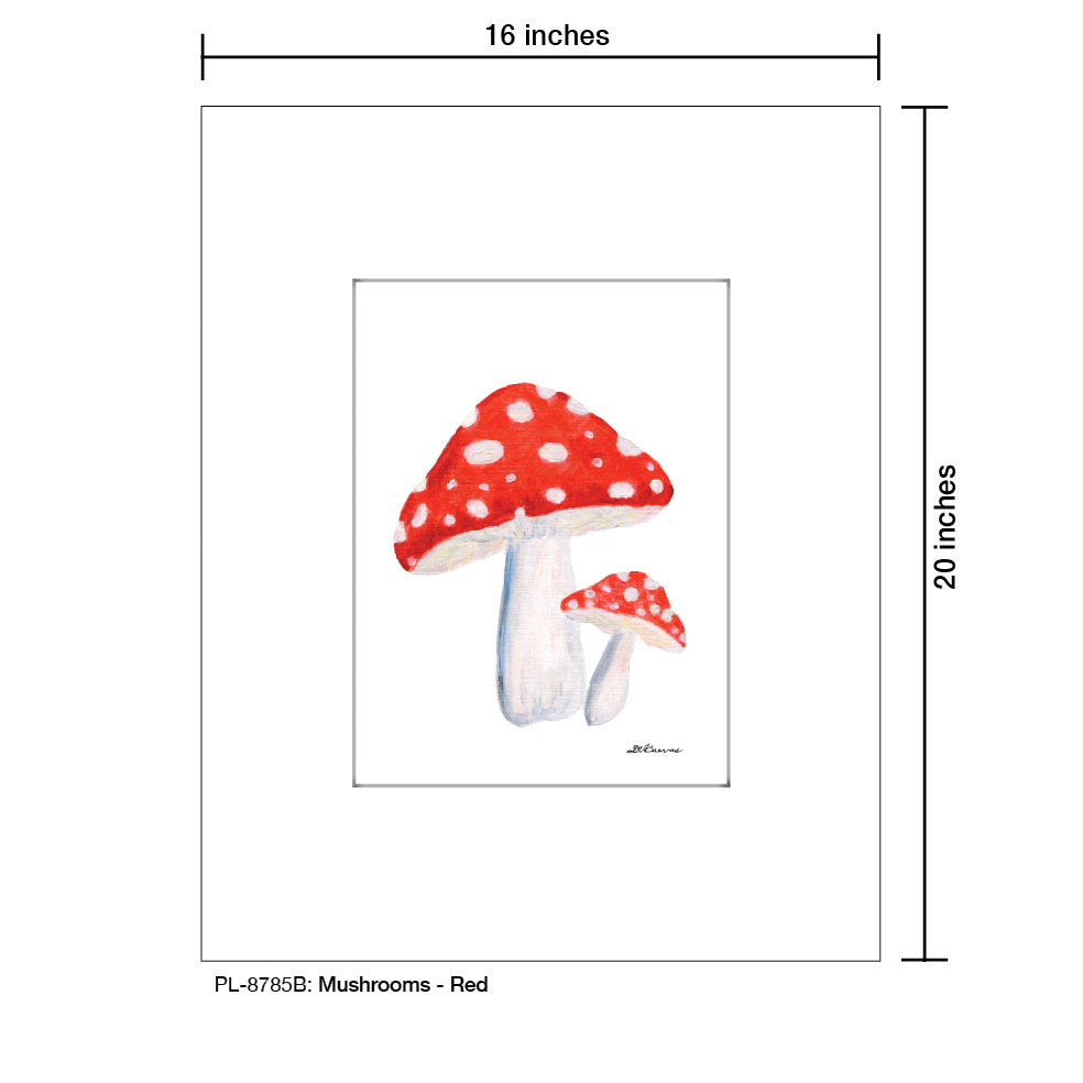 Mushrooms - Red, Print (#8785B)