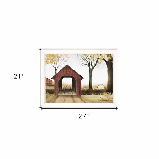 Buck County Bridge 1 White Framed Print Wall Art | Home Decor | Kitchen + Metal