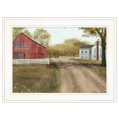 Summer in the Country 1 White Framed Print Wall Art | Home Decor | Kitchen + Metal