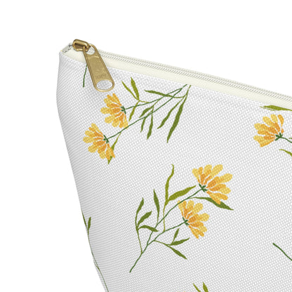 Customizable: Floral Accessory Pouch, Cute Makeup Bag, Travel Organizer, Gift for Her, Spring Flowers, Eco-Friendly Storage