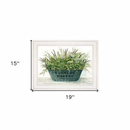 Farm Market White Framed Print Wall Art | Home Decor | Kitchen + Metal