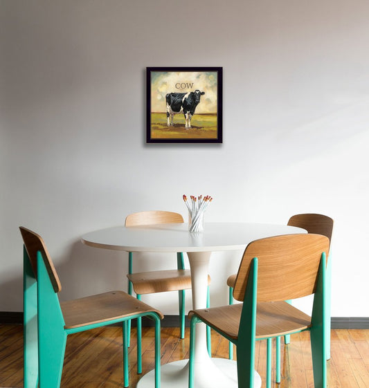 Colby the Cow Black Framed Print Wall Art | Home Decor | Kitchen + Metal