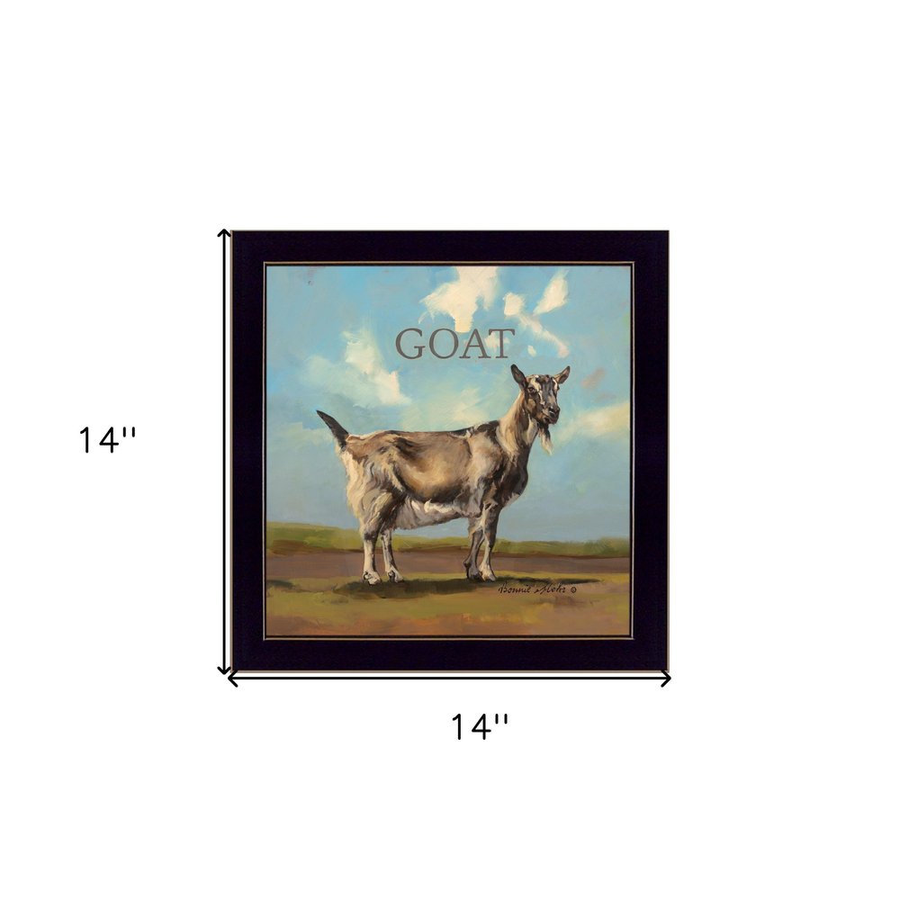 Gracey the Goat Black Framed Print Wall Art | Home Decor | Kitchen + Metal