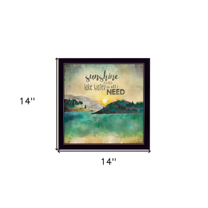 Sunshine And Lake Water 1 Black Framed Print Wall Art