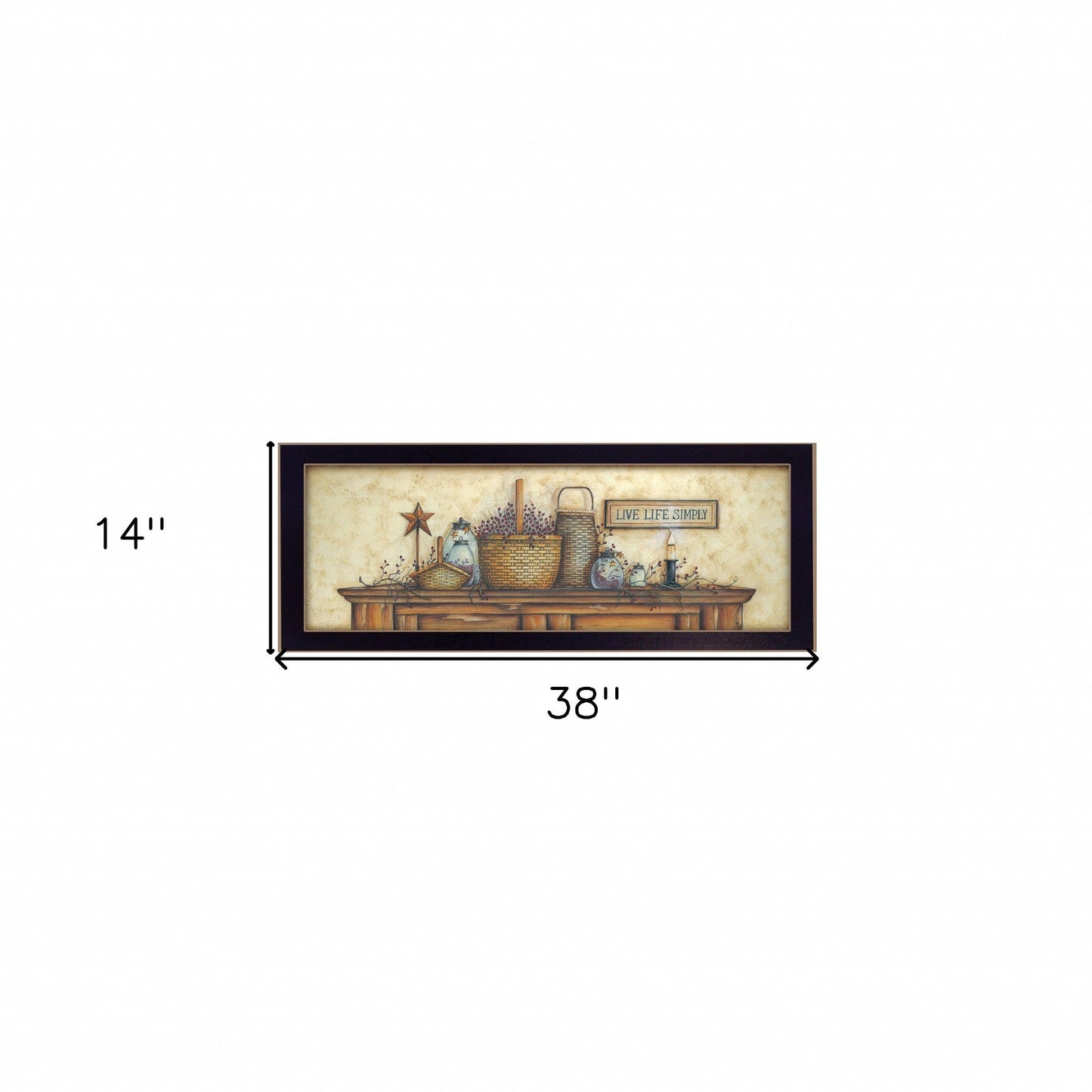 Live Life Simply Black Framed Print Wall Art