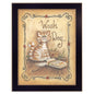 Wash Day Kitty Cat Black Framed Laundry Room Wall Art