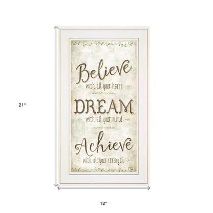 Believe 2 White Framed Print Wall Art