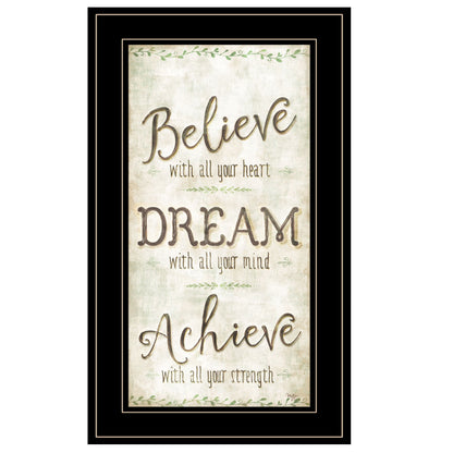 Believe 3 Black Framed Print Wall Art
