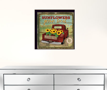 Sunflowers From the Farm 1 Black Framed Print Wall Art