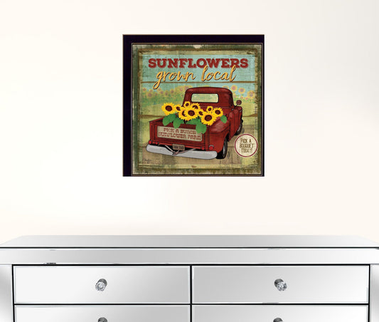 Sunflowers From the Farm 1 Black Framed Print Wall Art