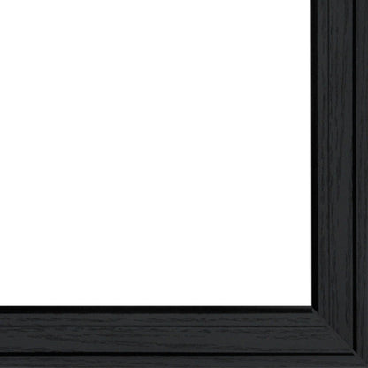 Black picture frame corner on a white background