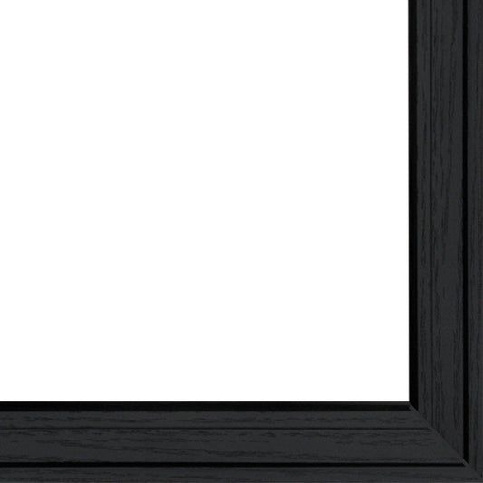 Black picture frame corner on a white background