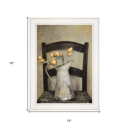 Golden Tulips 1 White Framed Print Wall Art