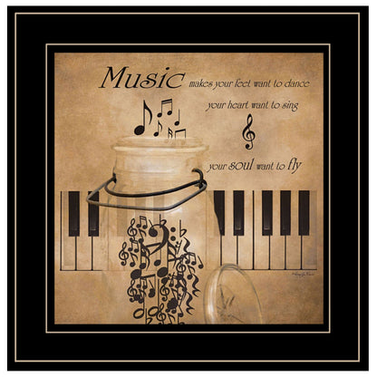 Music 2 Black Framed Print Wall Art
