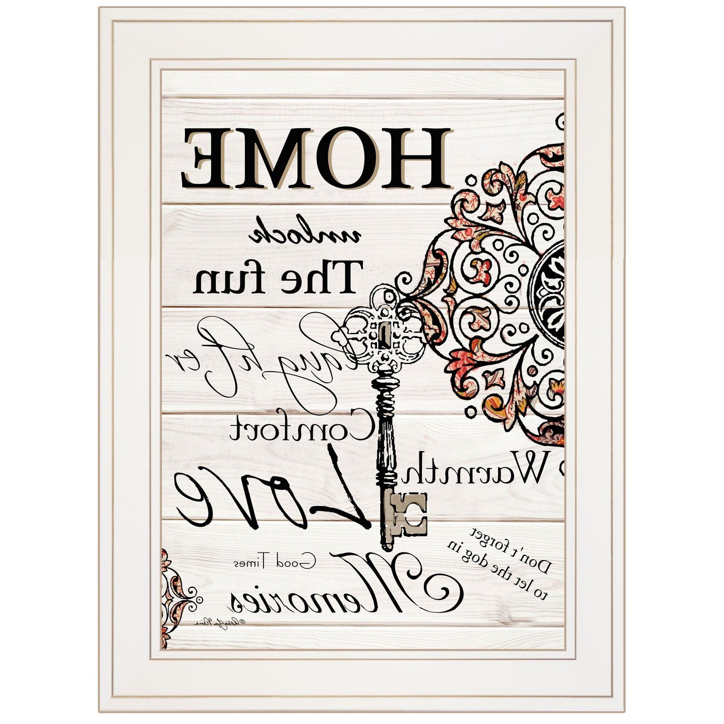 Home Or Laughter 1 White Framed Print Wall Art