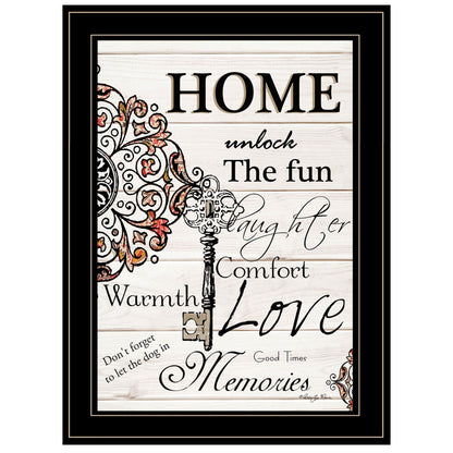 Home or Laughter 2 Black Framed Print Wall Art