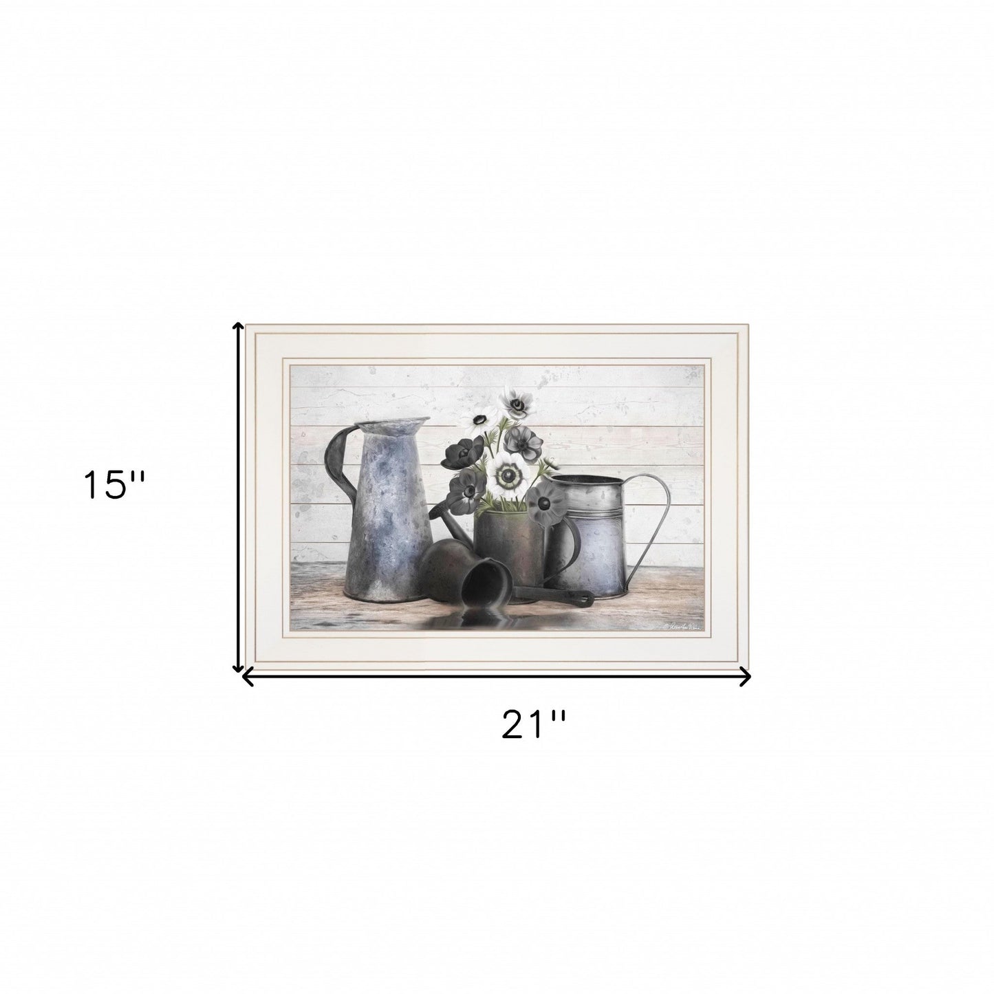 Floral Farmhouse I 1 White Framed Print Wall Art