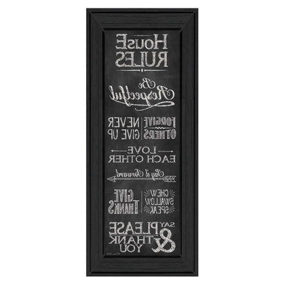 House Rules Black Framed Print Wall Art