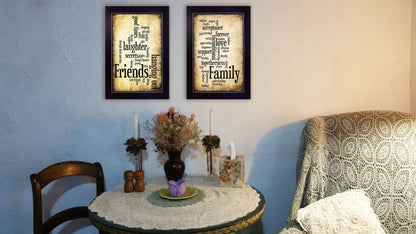 Set Of Two Friends And Family Black Framed Print Wall Art
