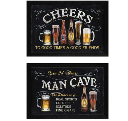 Set Of Two Cheers Black Framed Print Kitchen Wall Art