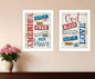 Set Of Two American 3 White Framed Print Wall Art