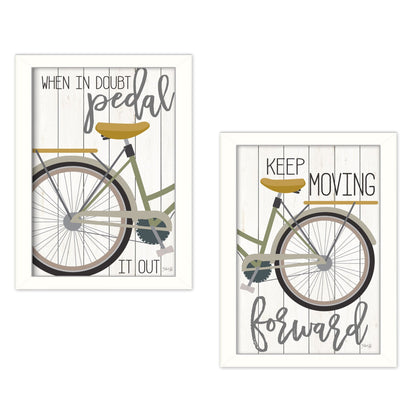Set Of Two Pedal It Out 3 White Framed Print Wall Art