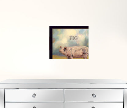 Set Of Four Farm Animals 1 Black Framed Print Wall Art