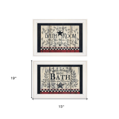 Set Of Two Hot Bath 6 White Framed Print Wall Art