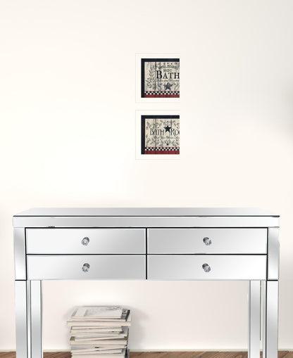 Set Of Two Hot Bath 10 White Framed Print Wall Art
