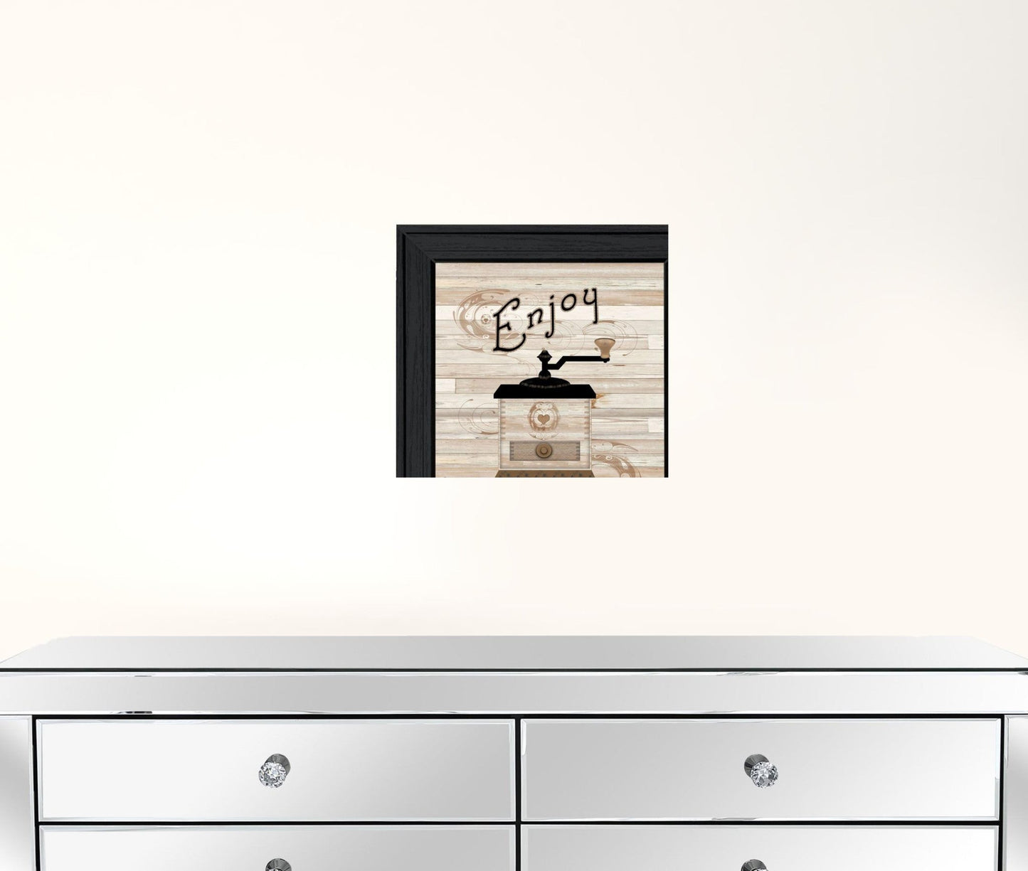 Set Of Two Enjoy Tea Time 1 Black Framed Print Kitchen Wall Art