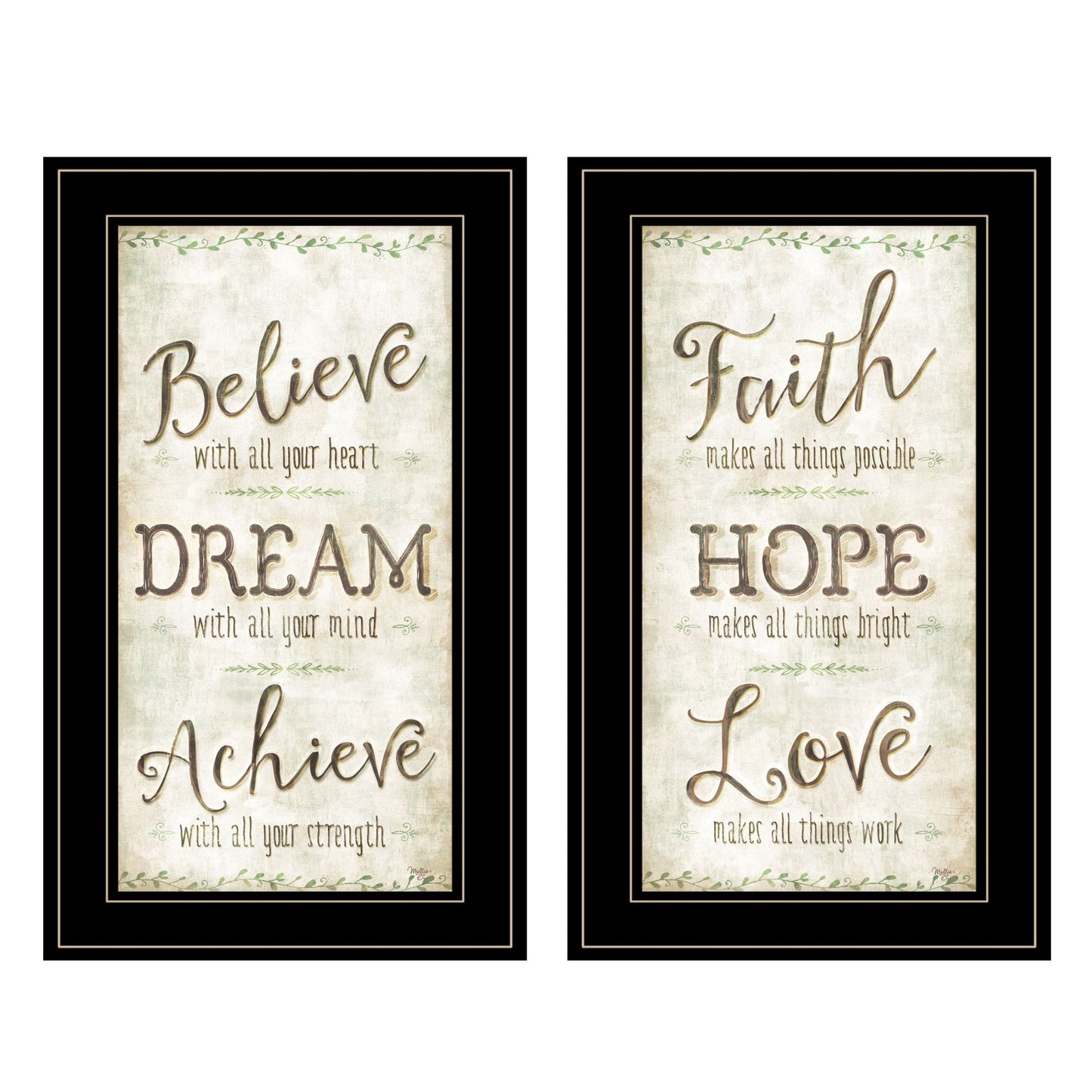 Set Of Two Faith Or Believe 2 Black Framed Print Wall Art
