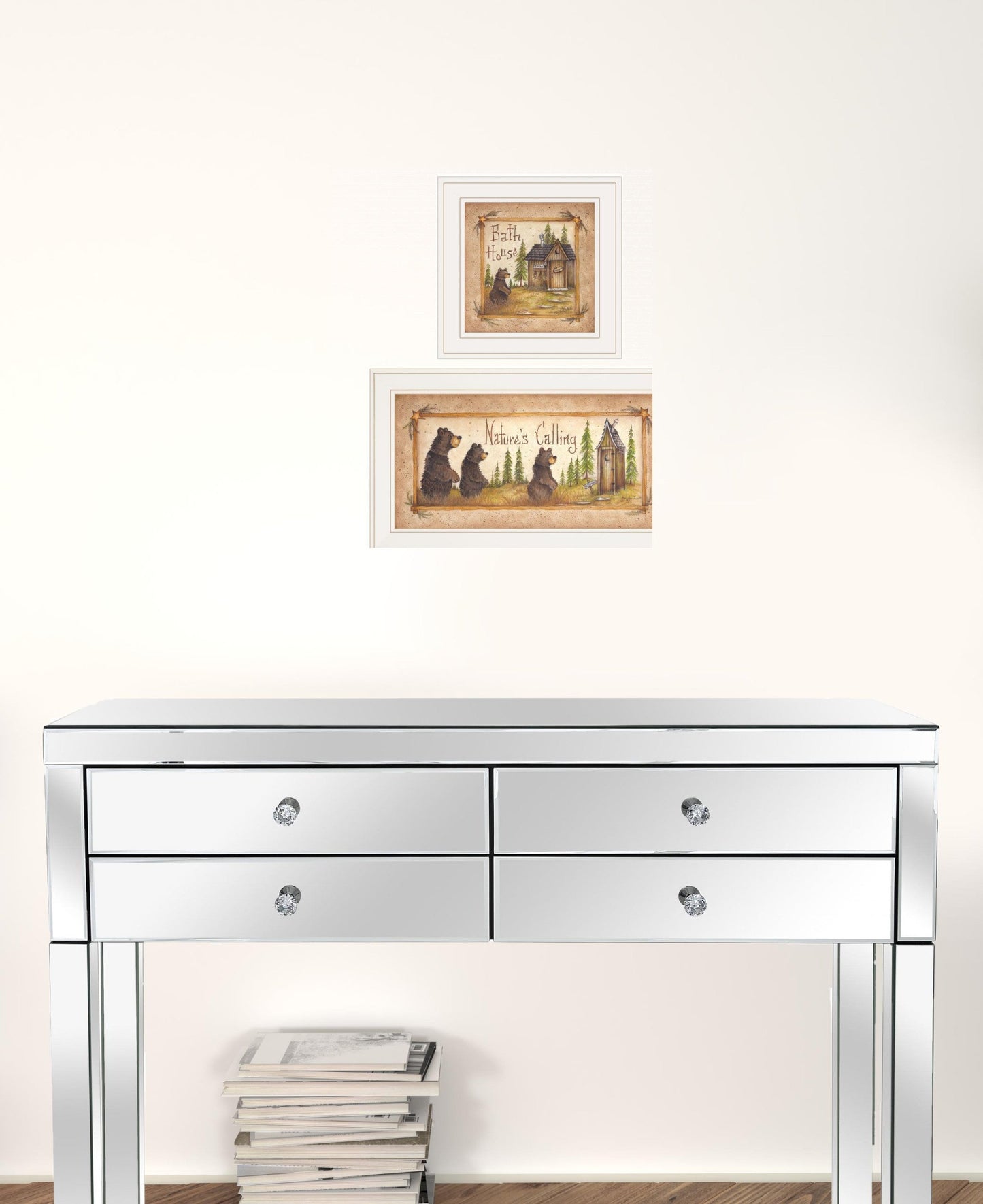 Set Of Two Natures Or Bath 1 White Framed Print Wall Art