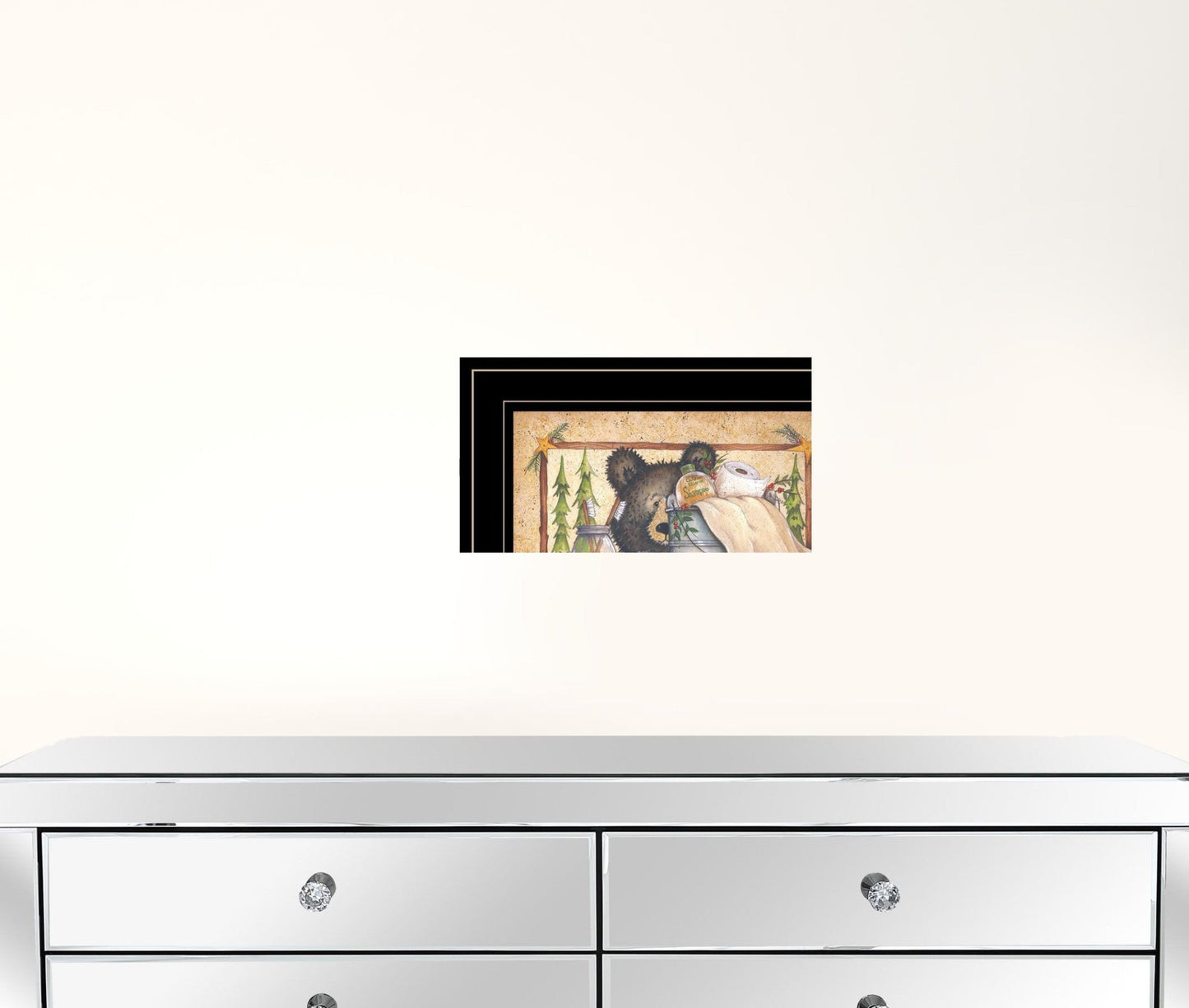 Set Of Two Bear Or Still Waiting 2 Black Framed Print Wall Art