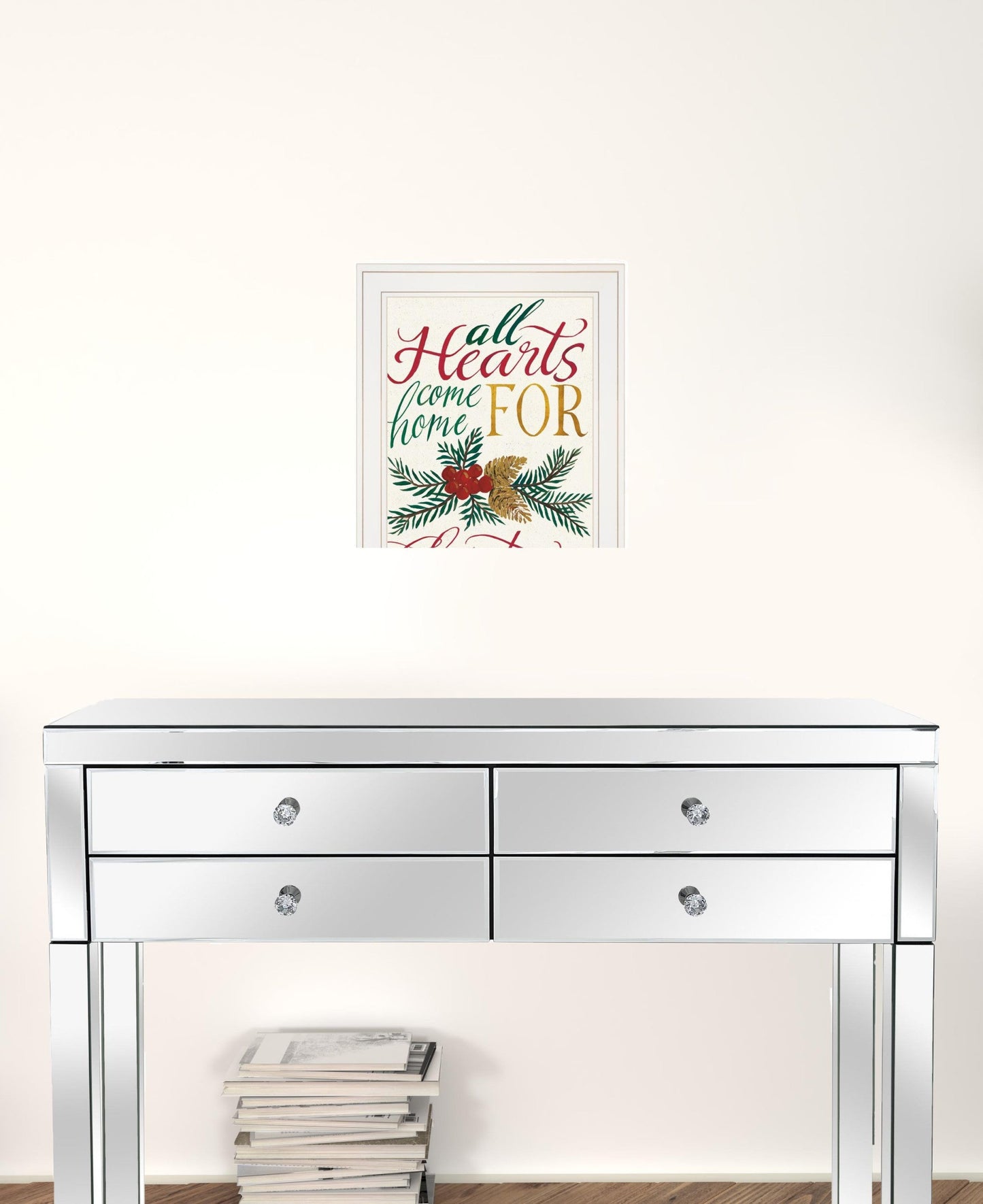 Set Of Two Come Home For Christmas 1 White Framed Print Wall Art