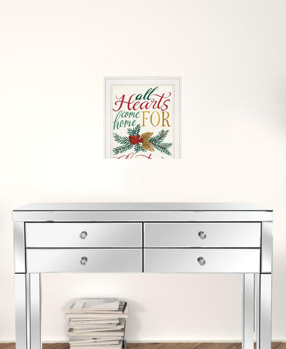 Set Of Two Come Home For Christmas 1 White Framed Print Wall Art