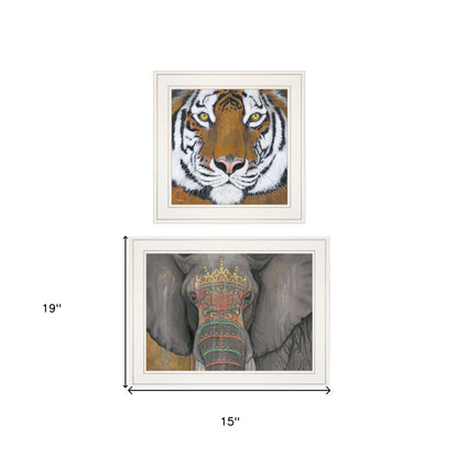 Set Of Two Wildlife II 1 White Framed Print Wall Art