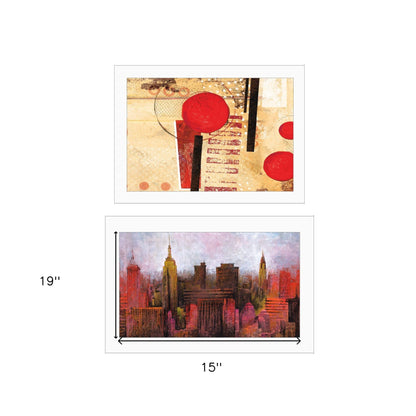 Set Of Two NYC Harmony 1 White Framed Print Wall Art