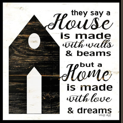 Set Of Two House Or Blessing Black Framed Print Wall Art