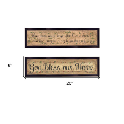 Set Of Two Blessed Home Black Framed Print Wall Art