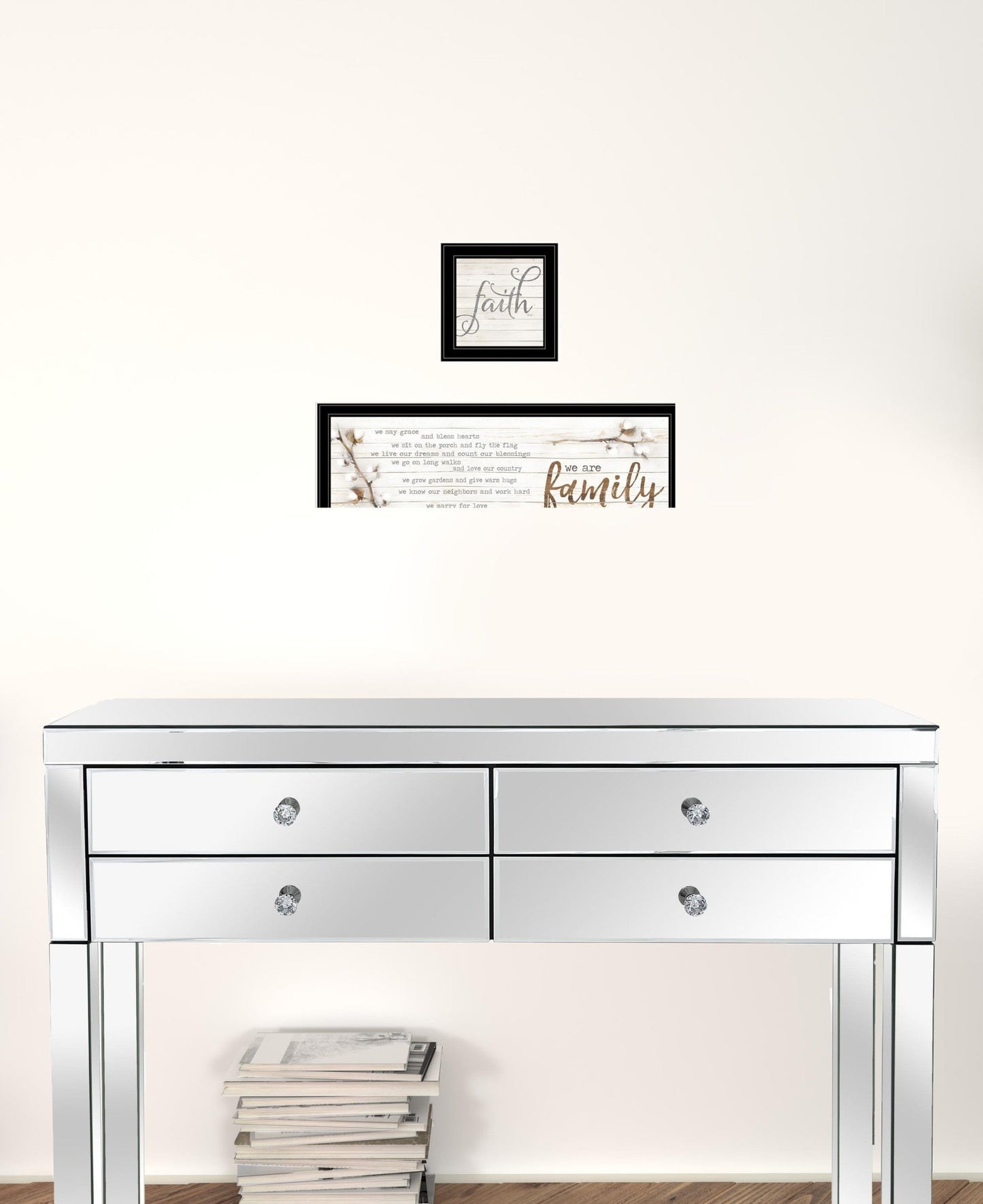 Set Of Two We Are Family 1 Black Framed Print Wall Art