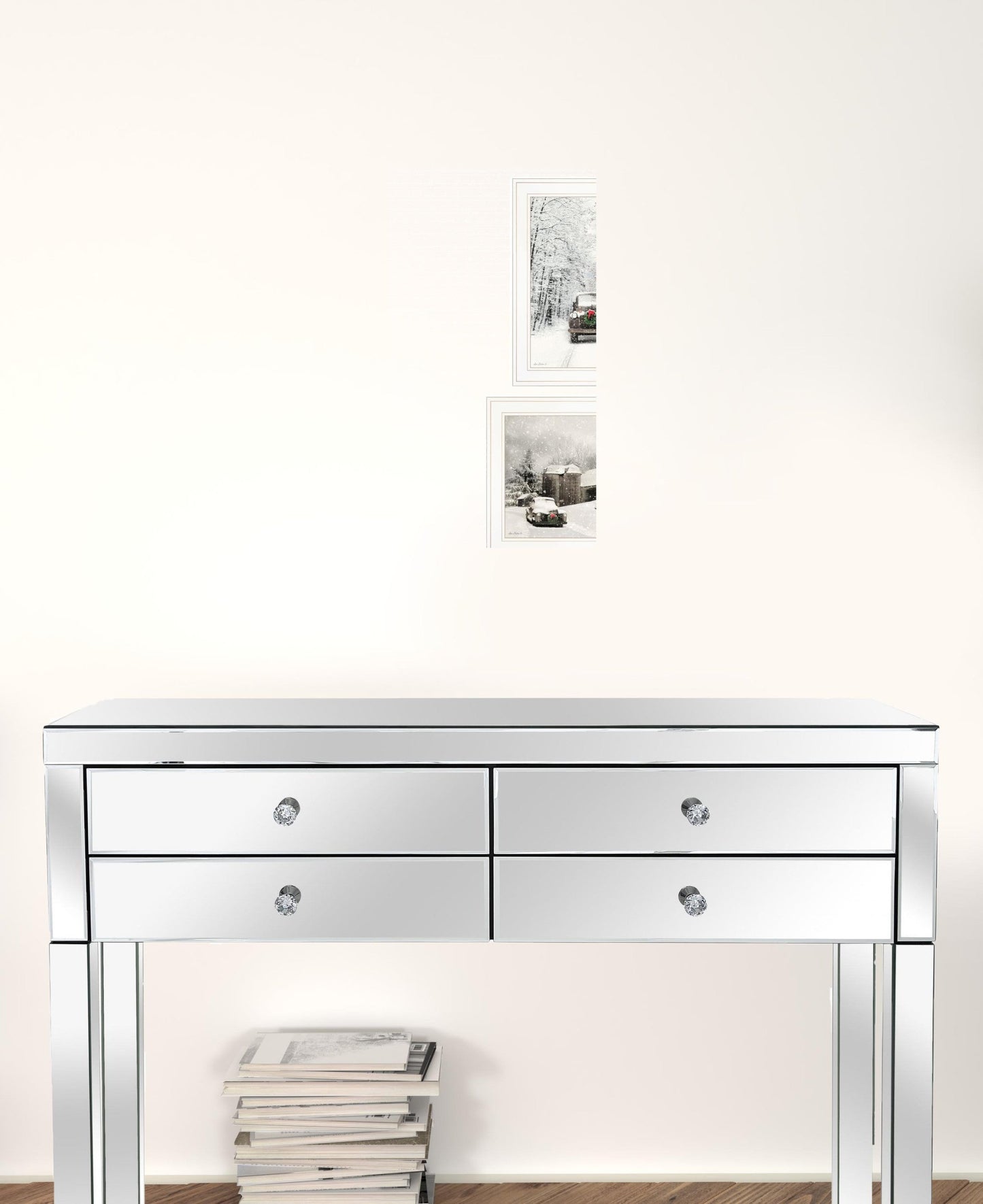 Set Of Two Antique Christmas 1 White Framed Print Wall Art