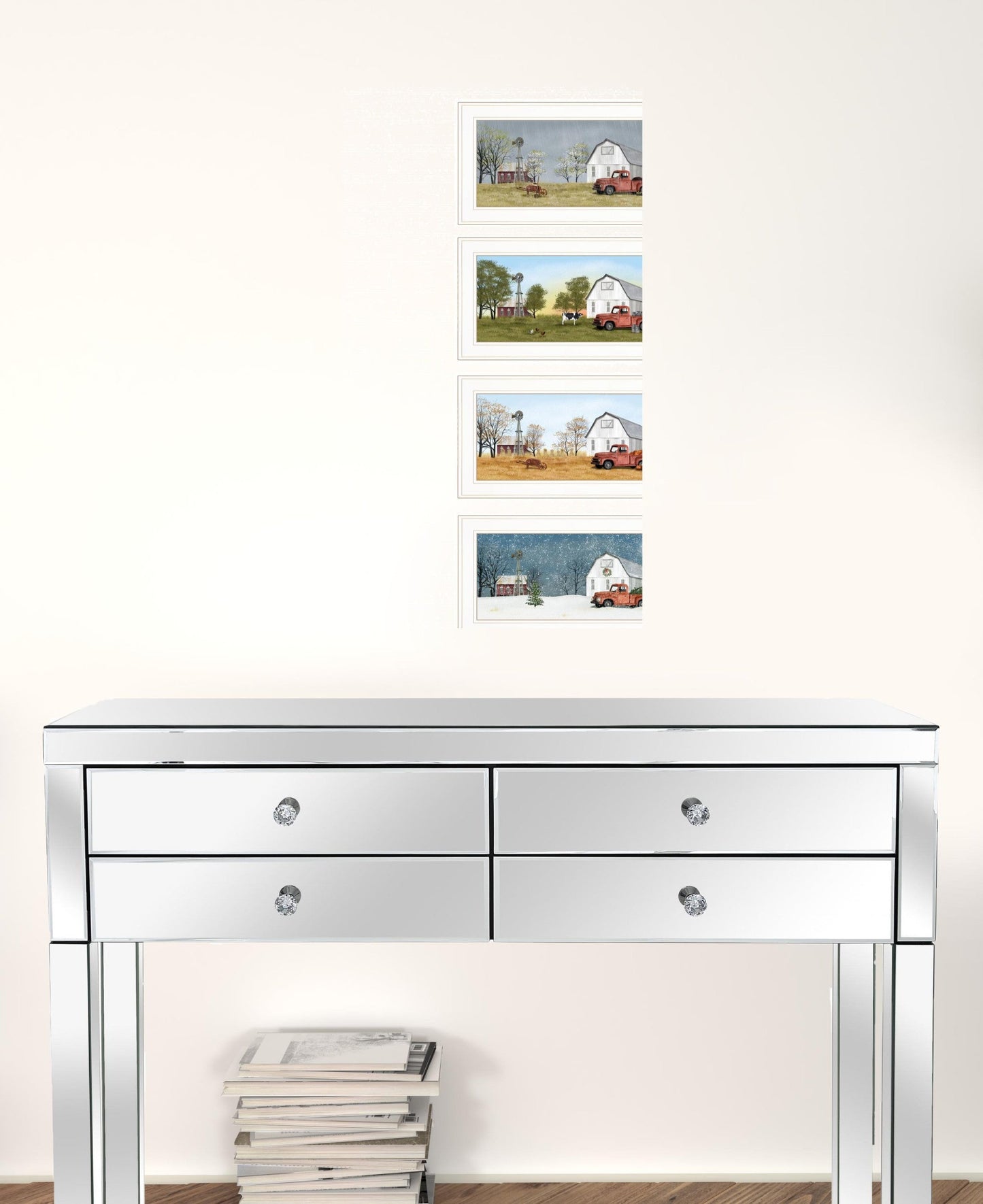 Set Of Four Billy Jacobs Four Seasons Collection V 4-Piece White Frame White Framed Print Wall Art