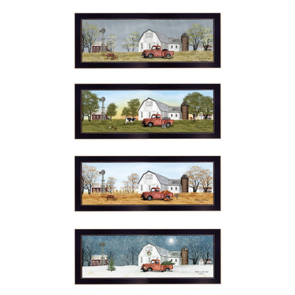 Set Of Four Billy Jacobs Four Seasons Collection V 4-Piece Black Frame 3 Black Framed Print Wall Art