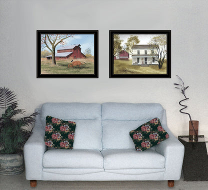 Set Of Two End Of Summer 2 Black Framed Print Wall Art