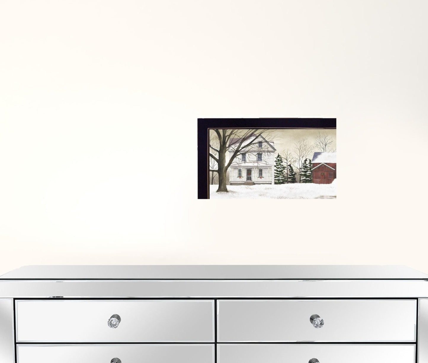 Set Of Four Seasons on the Farm Black Framed Print Wall Art