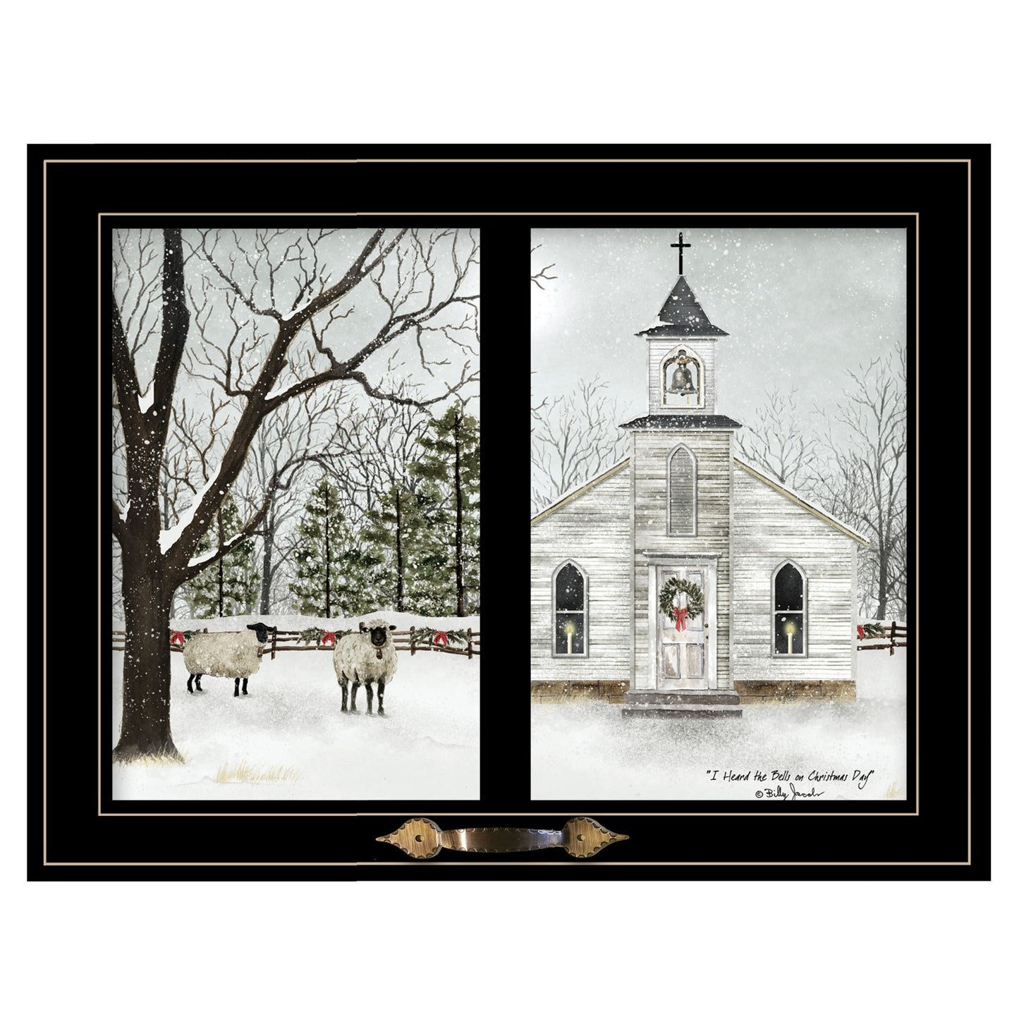 I Heard The Bells On Christmas Day 2 Black Framed Print Wall Art