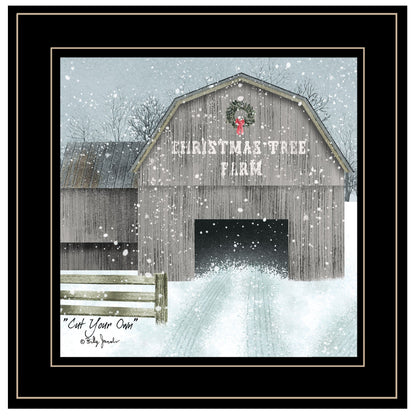 Cut Your Own Christmas Tree Black Framed Print Wall Art