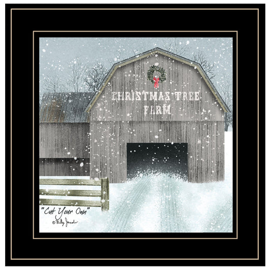 Cut Your Own Christmas Tree Black Framed Print Wall Art